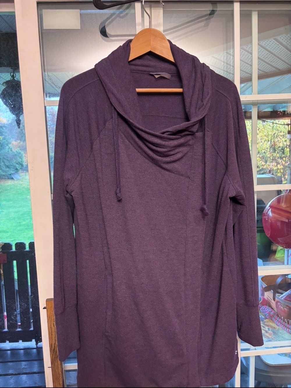 Women's Cozy Cowl Neck Sweater Hoodie - Purple